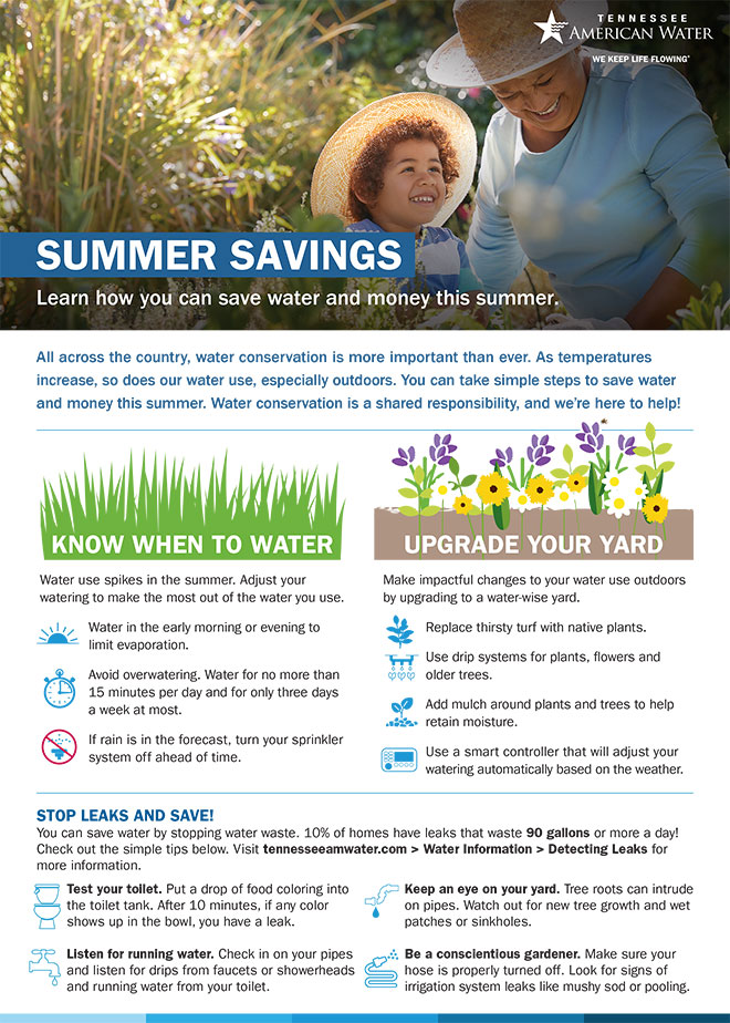 american water summer conservation tips